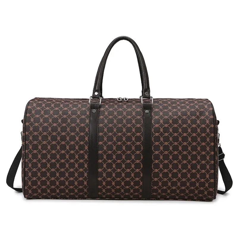 Large Capacity PU Leather Women's Travel Bag | Fitness Crossbody Handbag for Luggage & Weekend Trips
