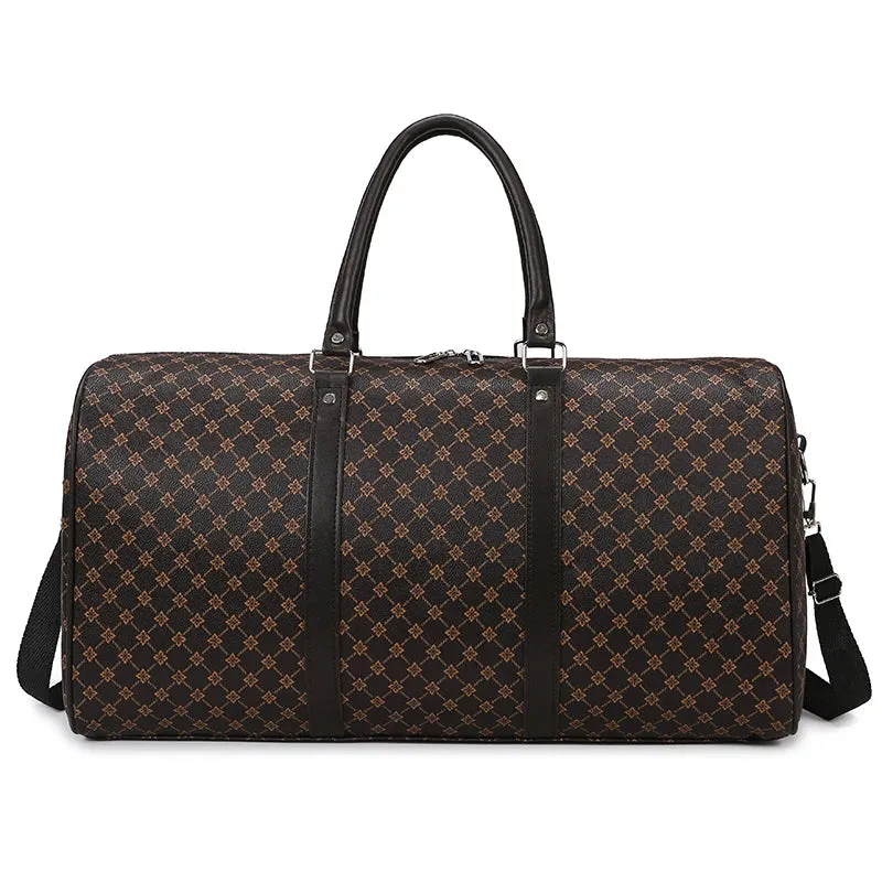Large Capacity PU Leather Women's Travel Bag | Fitness Crossbody Handbag for Luggage & Weekend Trips