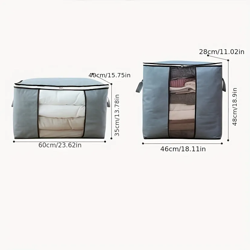 Large Capacity Storage Bag Quilted Dustproof Clothes Organizer Zipper Foldable