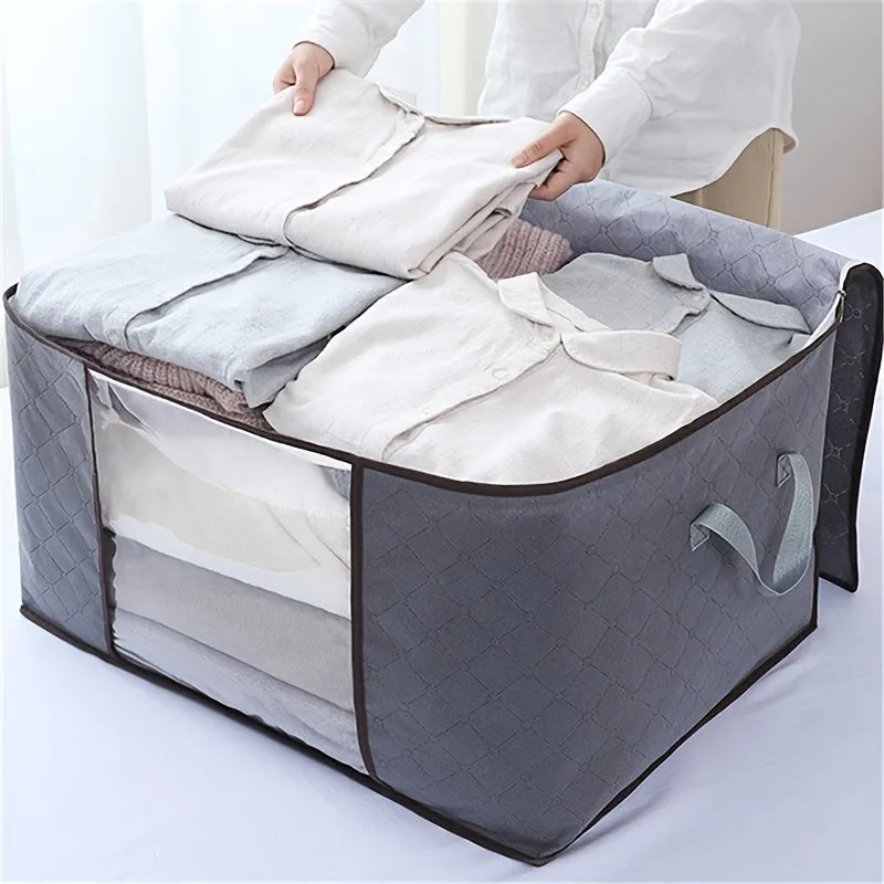 Large Capacity Storage Bag Quilted Dustproof Clothes Organizer Zipper Foldable