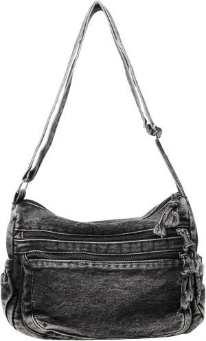 Large Denim Purses for Women Casual Denim Tote Bag Shoulder Bag Retro Lightweight Jean Purse Canvas Crossbody Bag