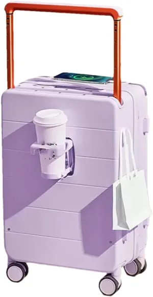 Large Handle Suitcase with Cup Holder, Travel Luggage, Password, Trolley Case, Travel Hand Bag, Wheeled Suitcase (F 20), F, 20