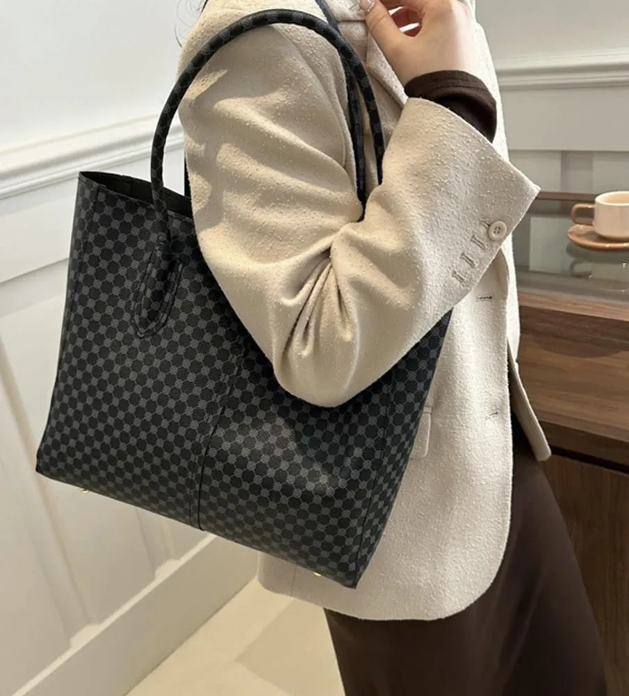 Large Vegan Leather Tote Bags Women Weekender Shoulder Bag Shopper Handbag Travel Purse
