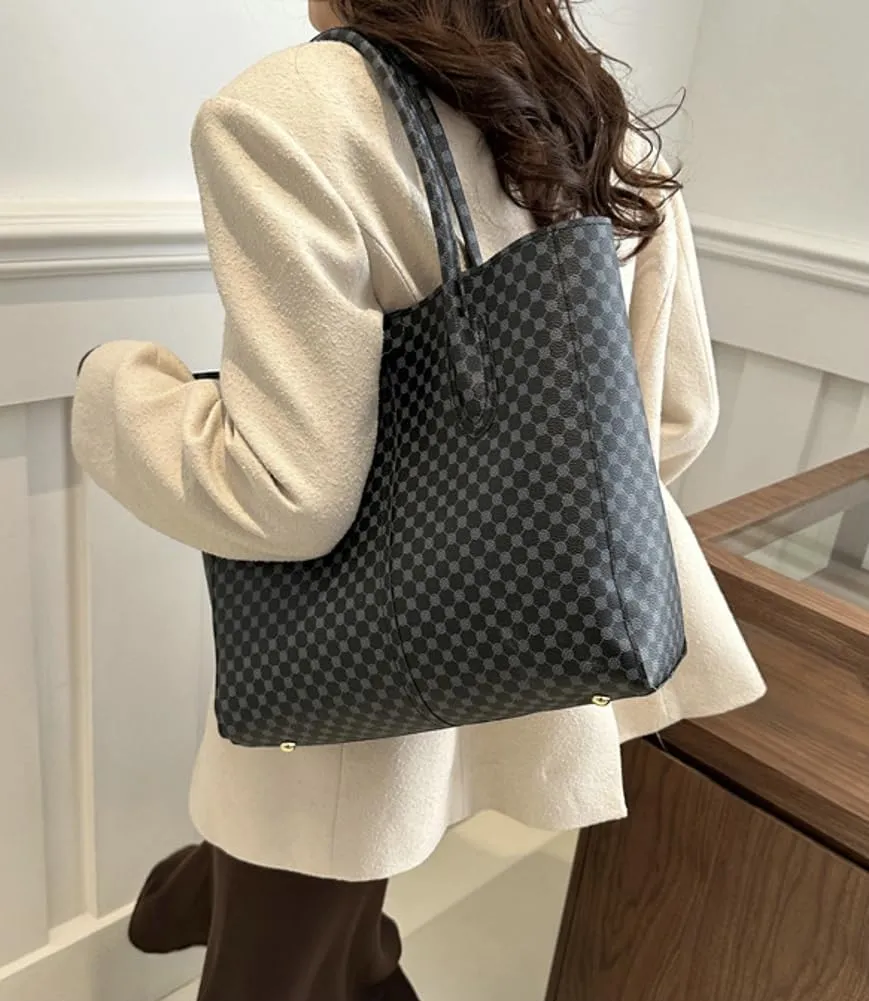 Large Vegan Leather Tote Bags Women Weekender Shoulder Bag Shopper Handbag Travel Purse