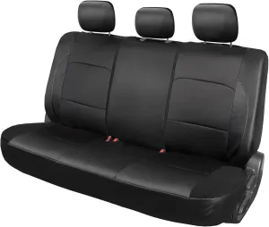 Leader Accessories Faux Leather Rear Seat Cover Black Universal Fit for Cars SUV Truck Back Seat Easy to Install