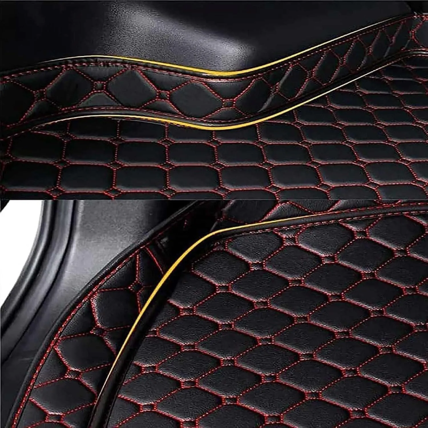 Leather Car Boot Mats Leather Trunk Mat for Mitsubishi Mirage 2012-2022, All Weather Cargo Liners Protection Floor Mat Auto Accessories,A-Black