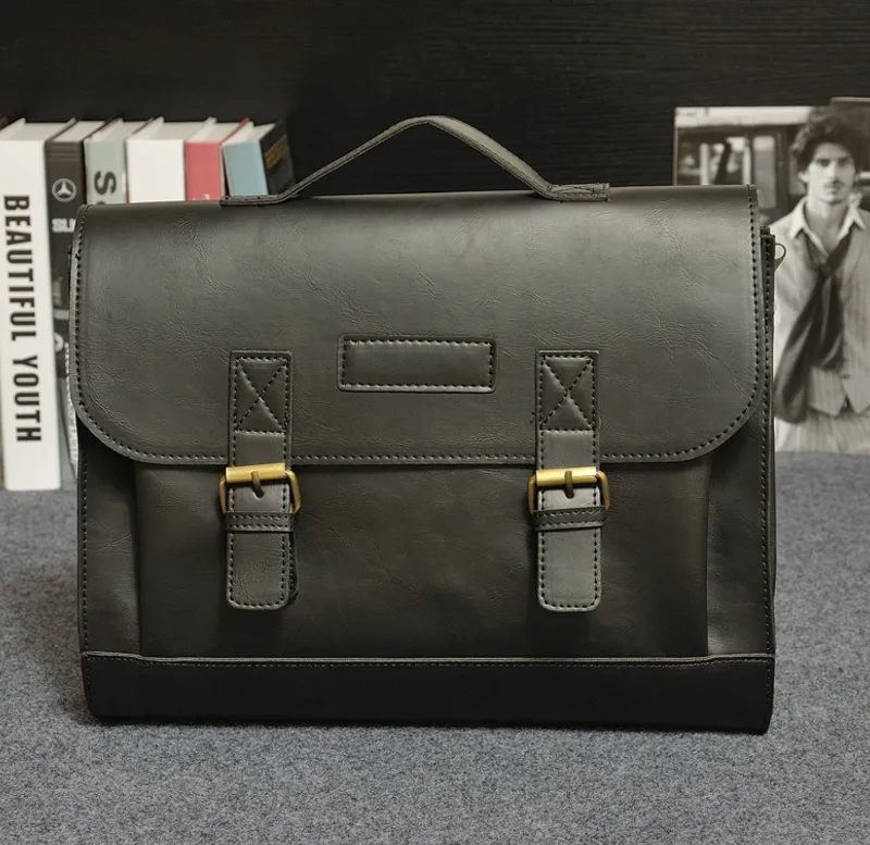 Leather Handbag briefcase men classic single shoulder bag
