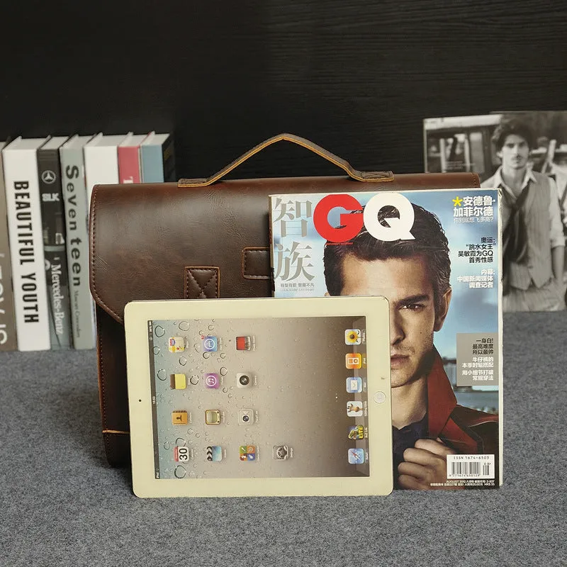 Leather Handbag briefcase men classic single shoulder bag