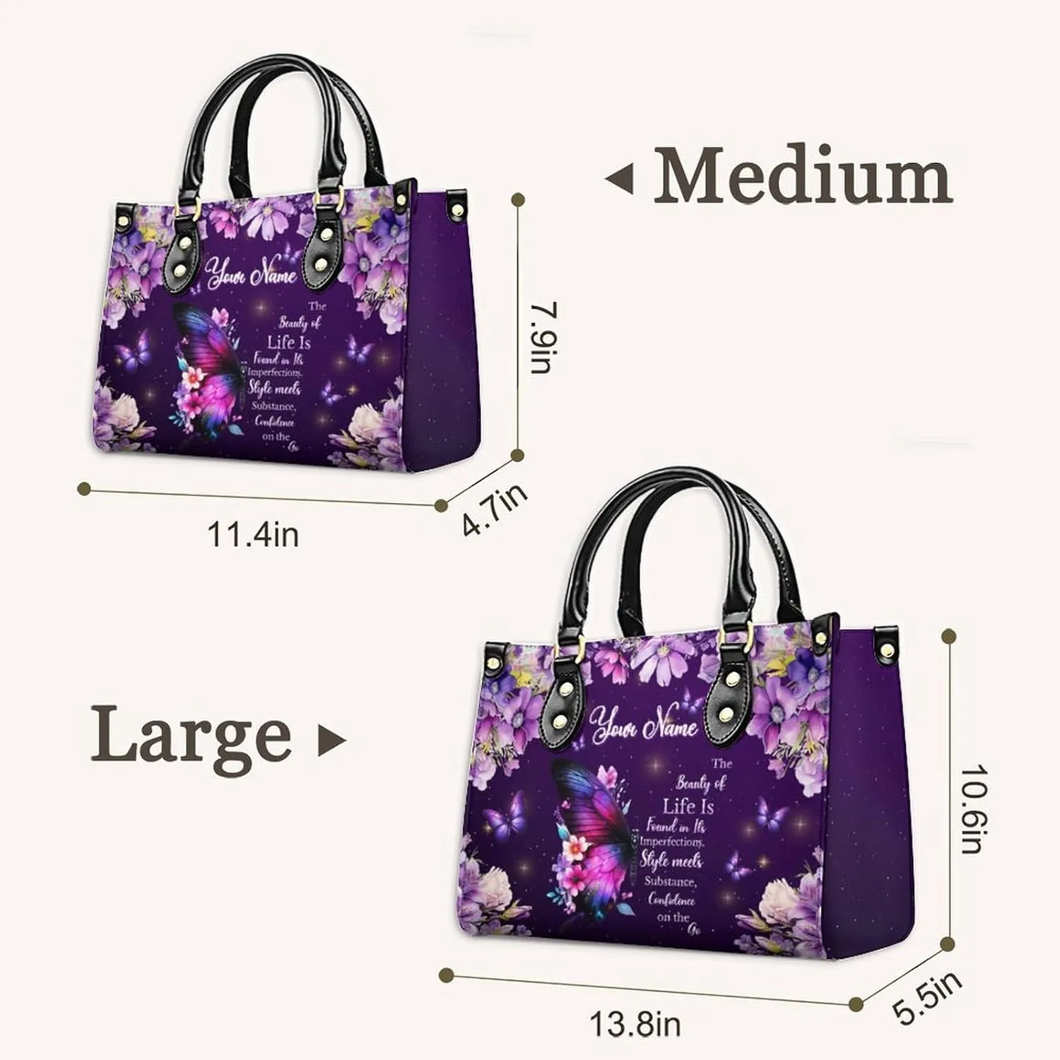 Leather Handbag for Women, Flower Tote Bags Crossbody Bag, Shoulder Purses for Daily & Travel, Gifts for Mom