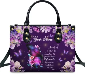 Leather Handbag for Women, Flower Tote Bags Crossbody Bag, Shoulder Purses for Daily & Travel, Gifts for Mom