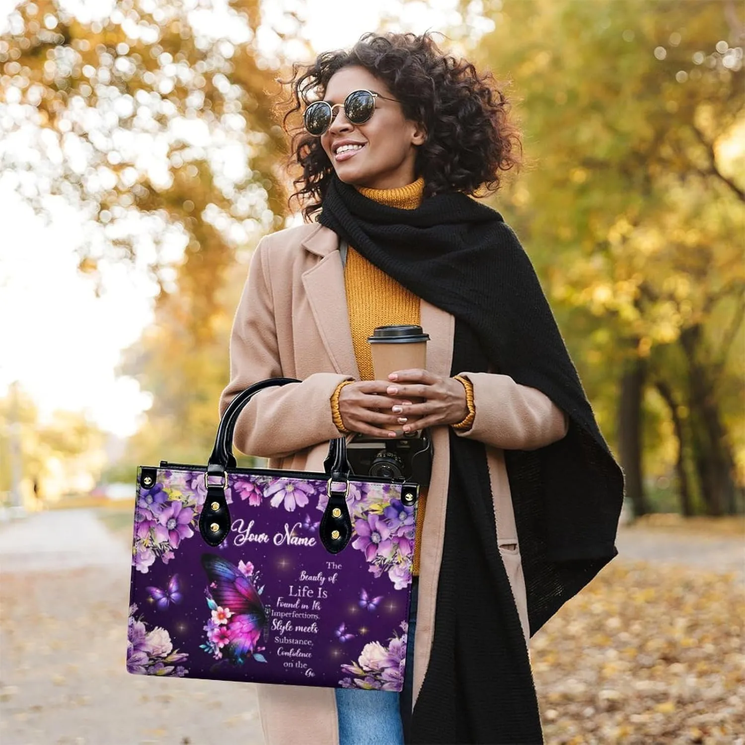 Leather Handbag for Women, Flower Tote Bags Crossbody Bag, Shoulder Purses for Daily & Travel, Gifts for Mom
