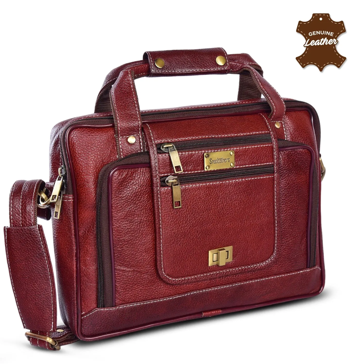 Leather Laptop Bag 36801 (BROWN)