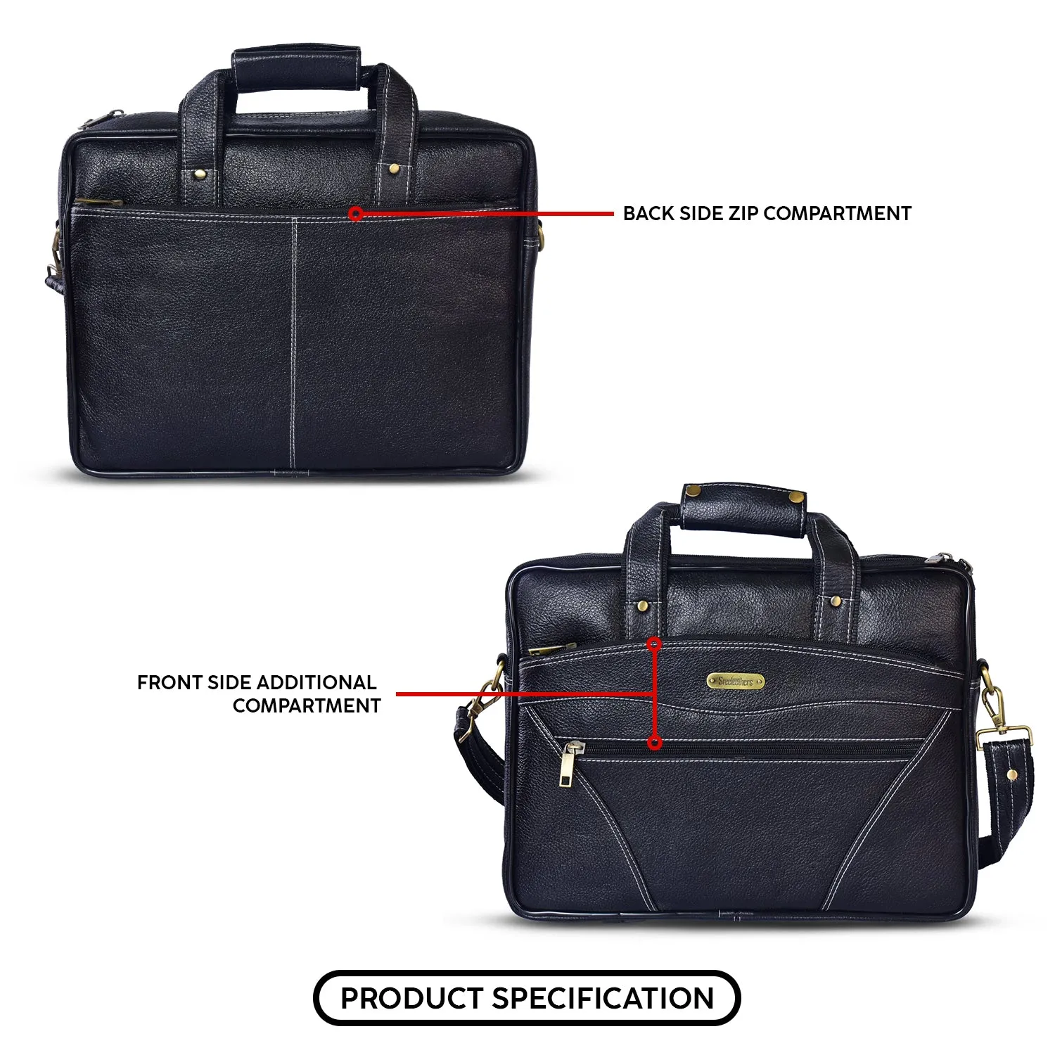 Leather Laptop Bag 36802 (BLACK)