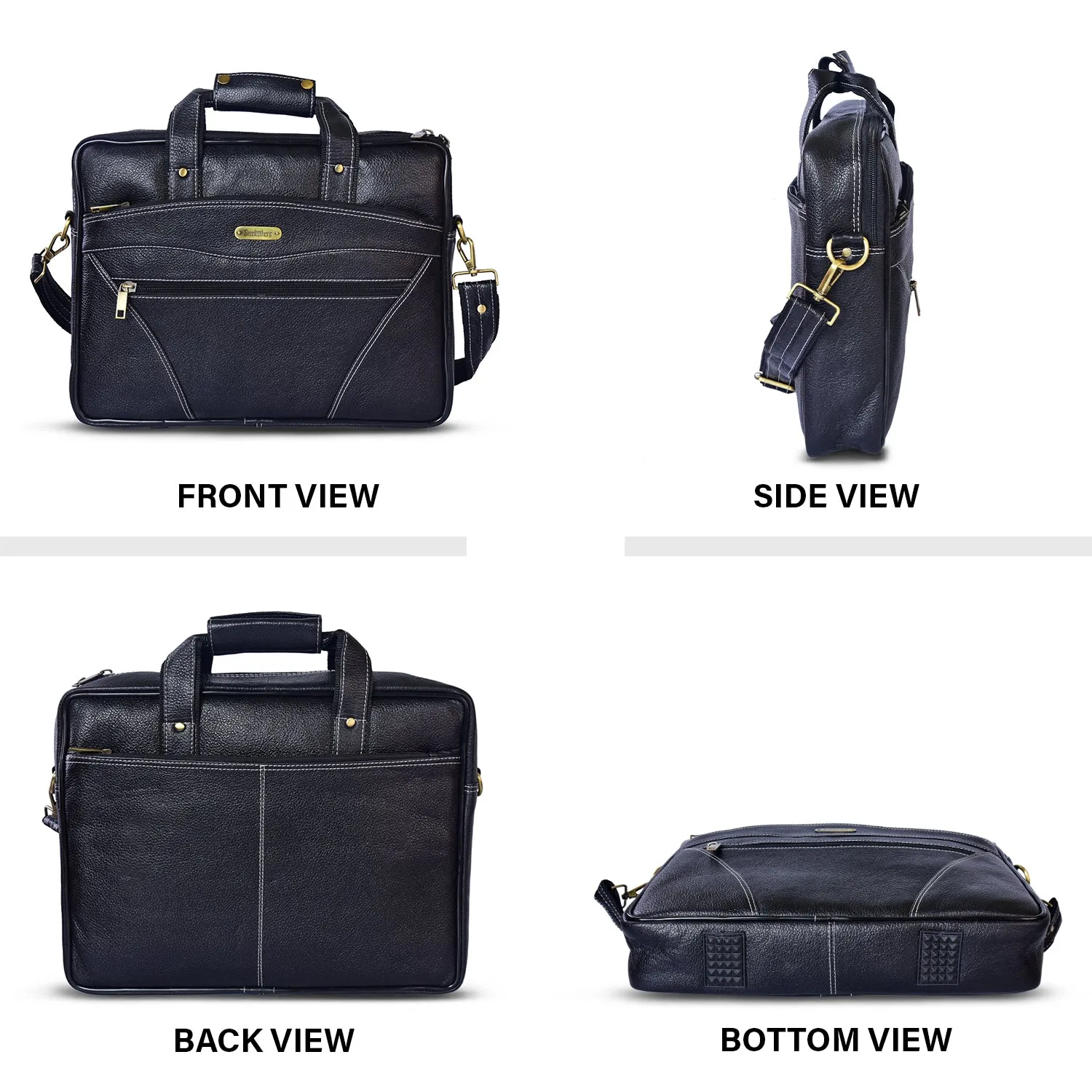 Leather Laptop Bag 36802 (BLACK)