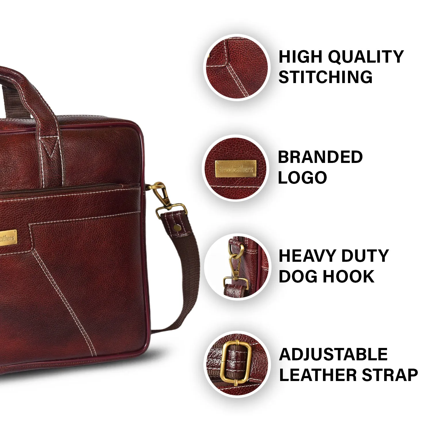 Leather Laptop Bag 36824 (Brown)