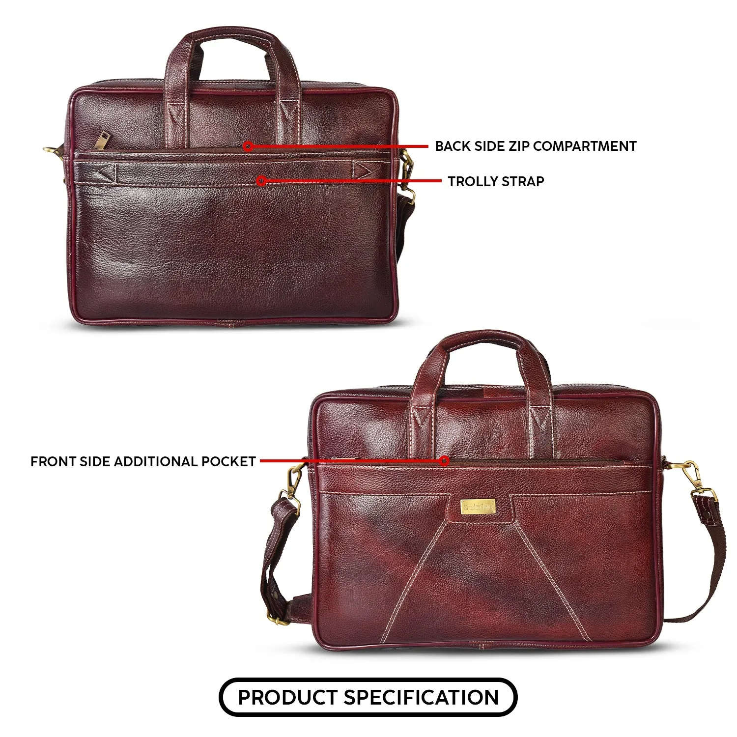 Leather Laptop Bag 36824 (Brown)
