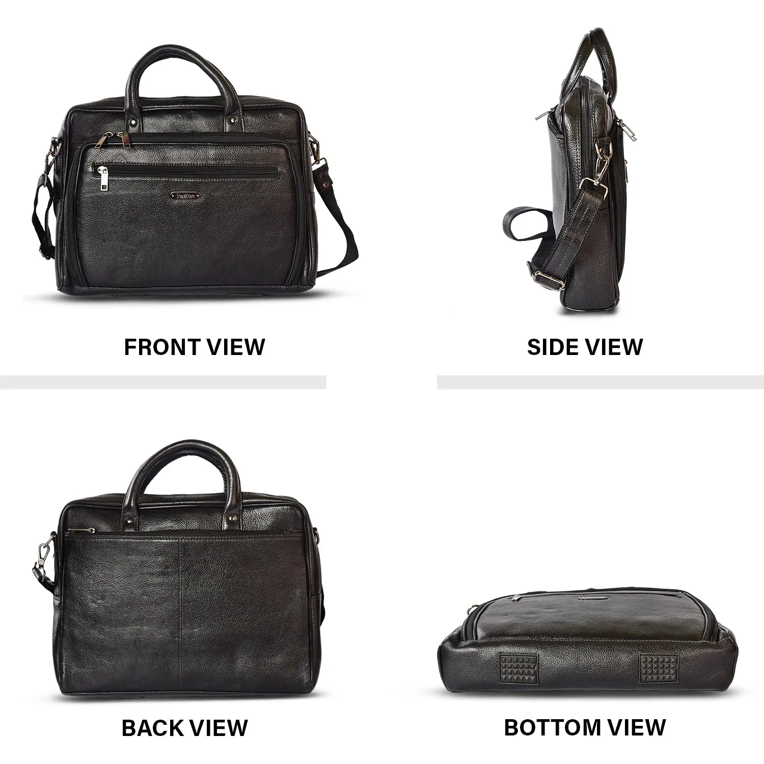 Leather Laptop Bag 36825 (Black)