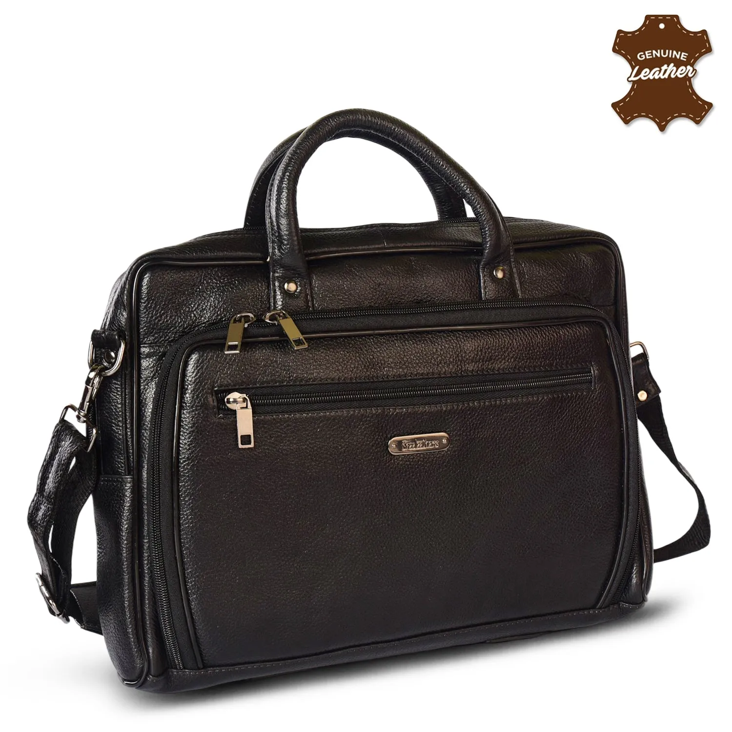 Leather Laptop Bag 36825 (Black)