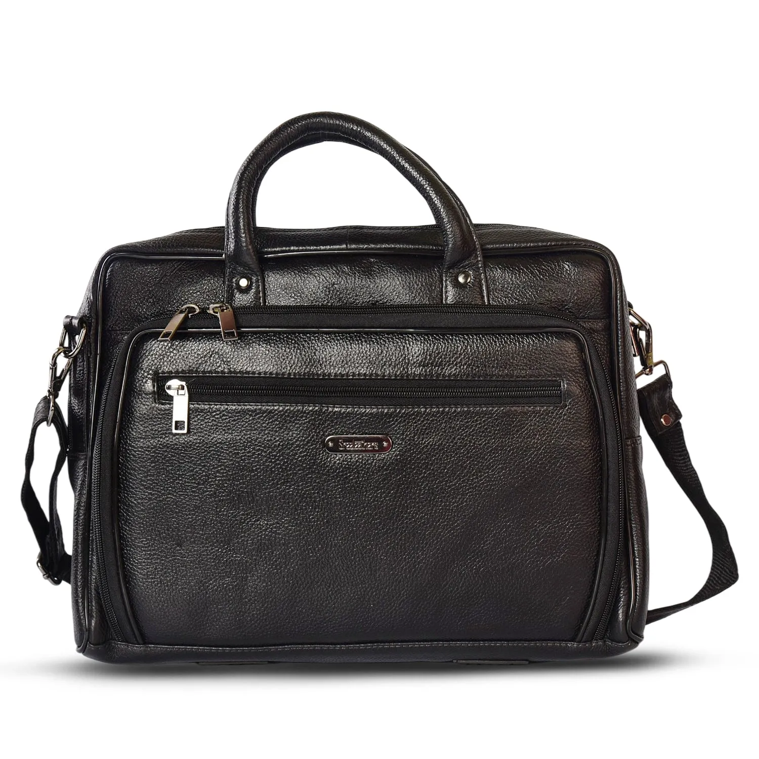 Leather Laptop Bag 36825 (Black)
