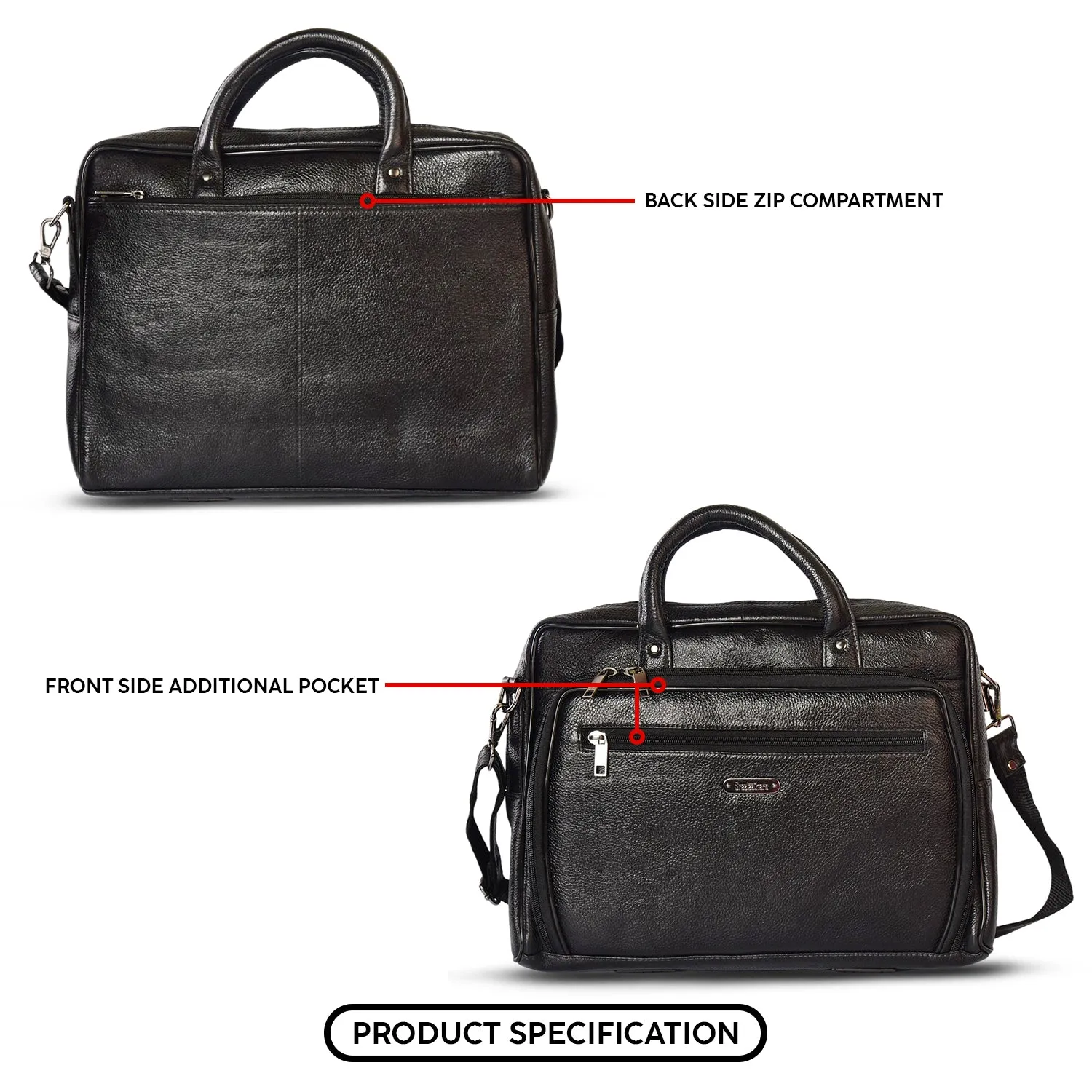 Leather Laptop Bag 36825 (Black)