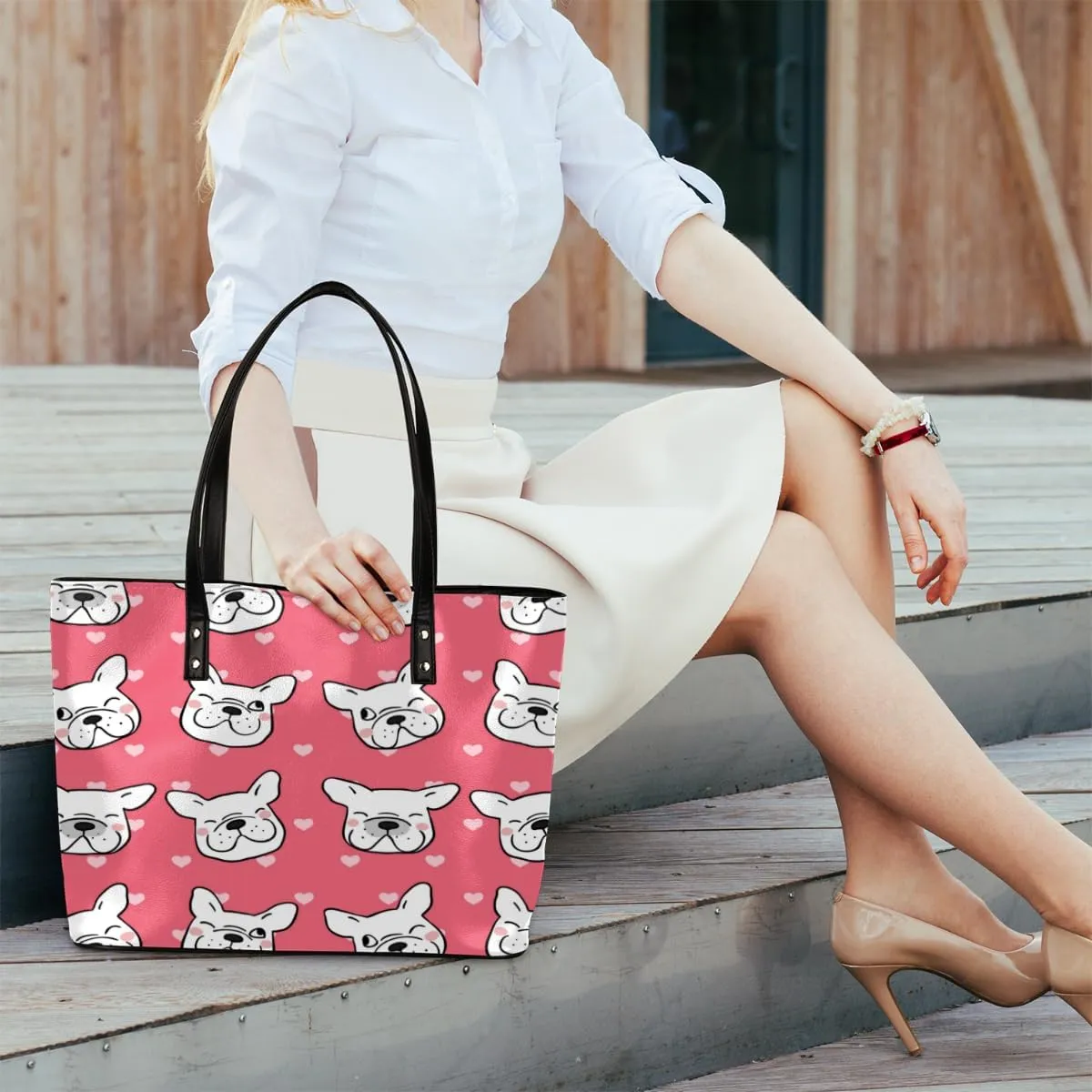 Leather Tote Bag for Women Fashion Shoulder Bag Purses and Handbags Large Capacity Satchel Bags for Work Travel