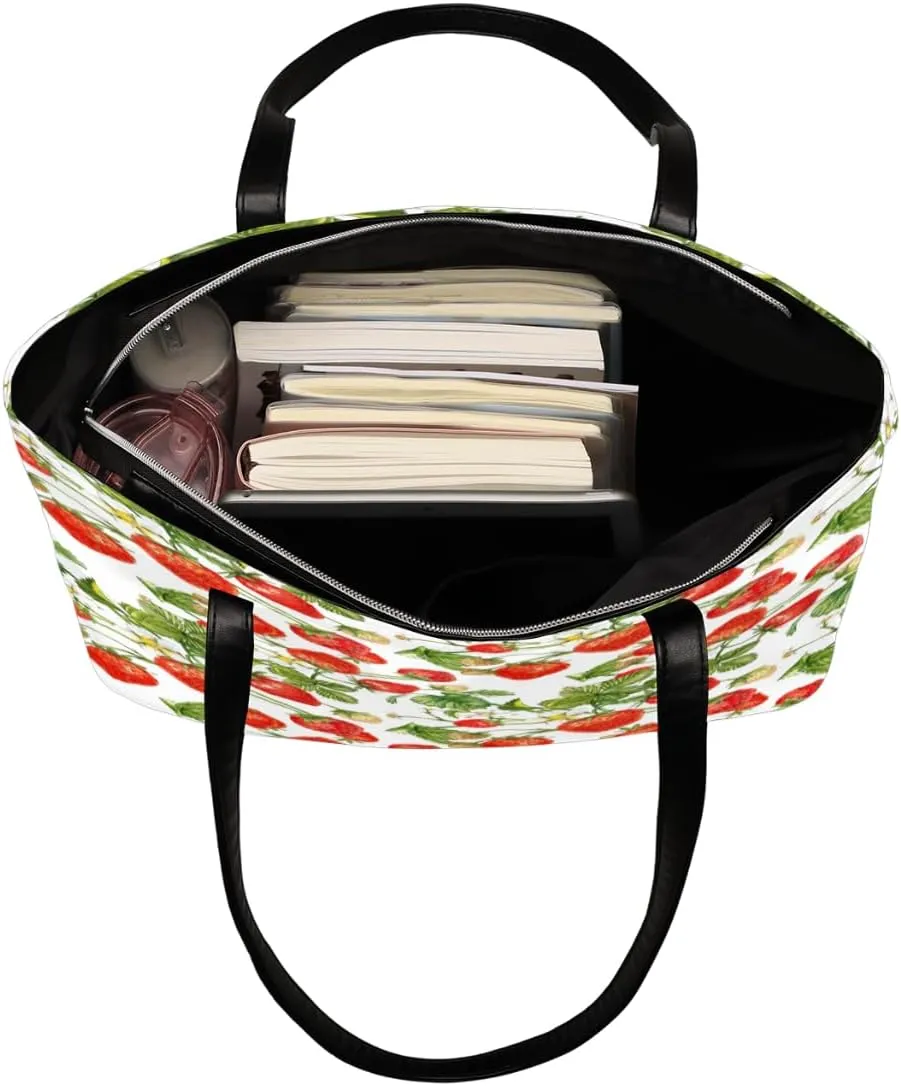 Leather Tote Bag for Women Fashion Shoulder Bag Purses and Handbags Large Capacity Satchel Bags for Work Travel