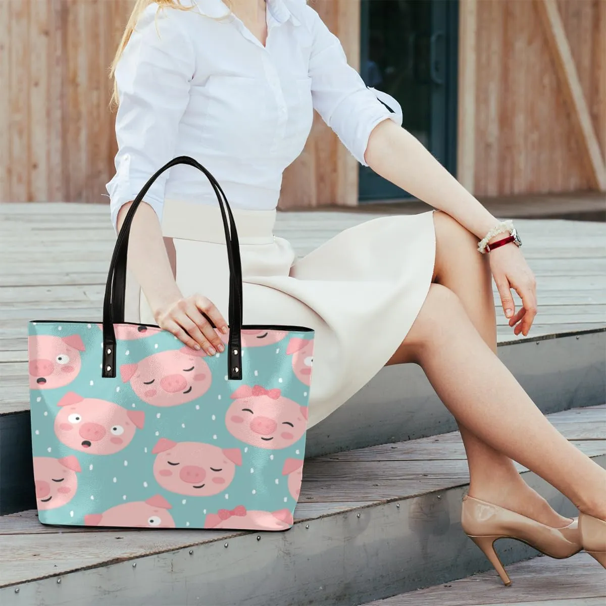 Leather Tote Bag for Women Fashion Shoulder Bag Purses and Handbags Large Capacity Satchel Bags for Work Travel