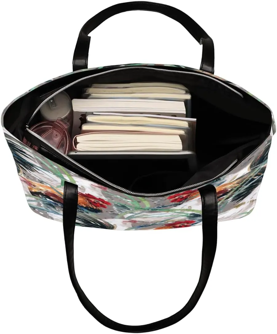 Leather Tote Bag for Women Fashion Shoulder Bag Purses and Handbags Large Capacity Satchel Bags for Work Travel