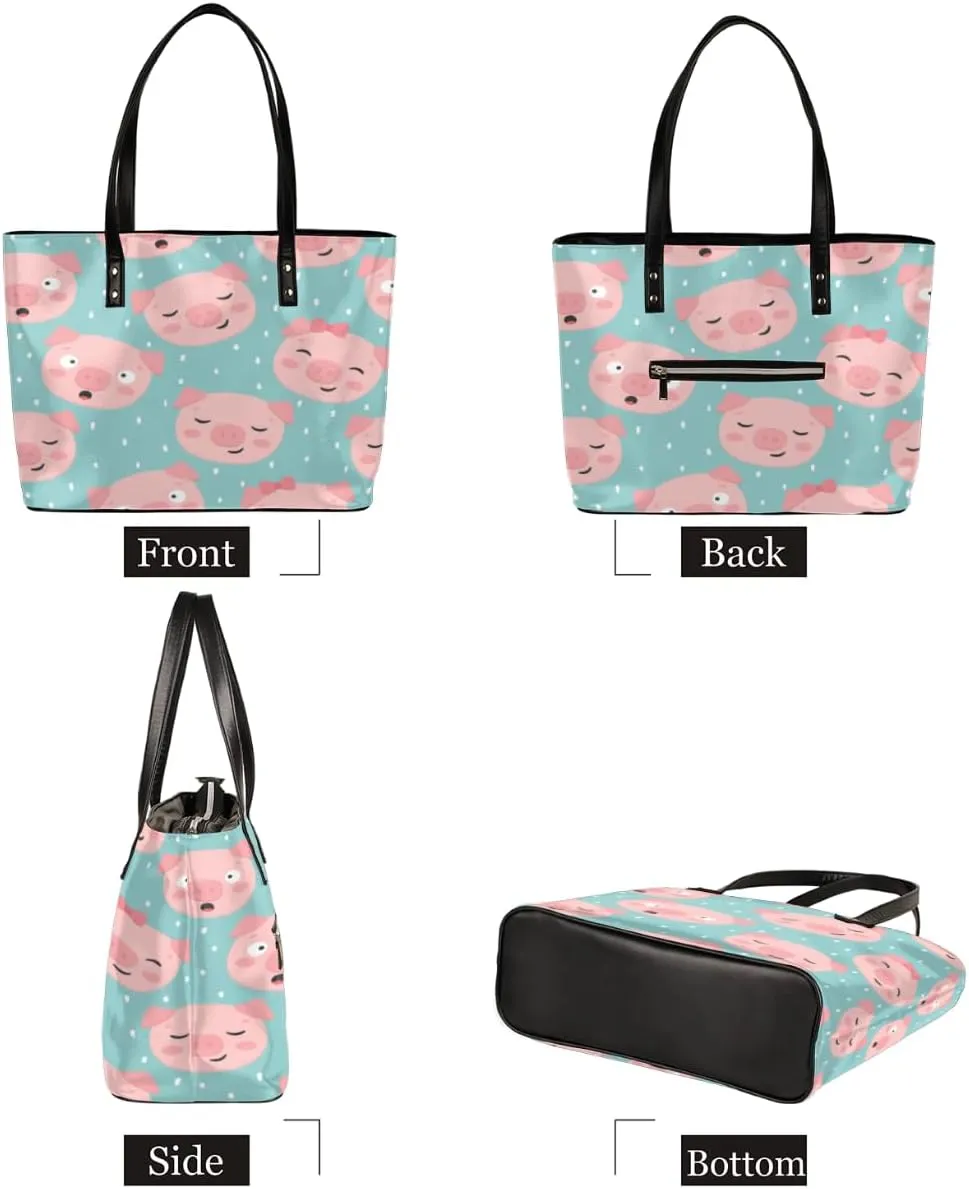 Leather Tote Bag for Women Fashion Shoulder Bag Purses and Handbags Large Capacity Satchel Bags for Work Travel