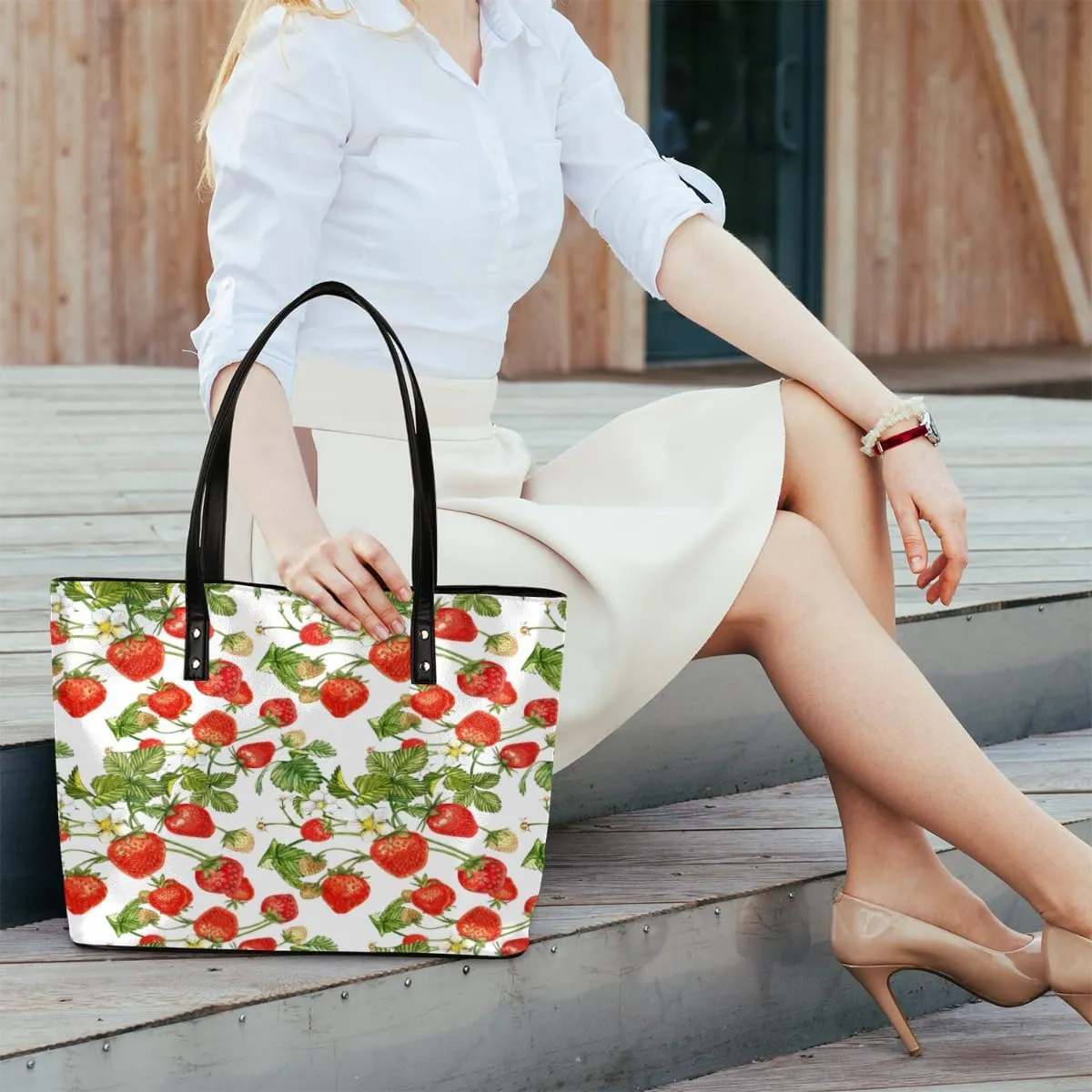 Leather Tote Bag for Women Fashion Shoulder Bag Purses and Handbags Large Capacity Satchel Bags for Work Travel
