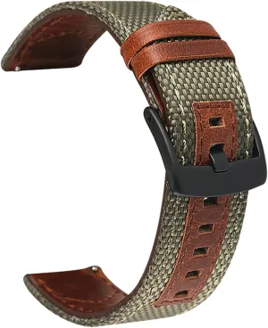 Leather Watch Band Straps for 20mm 22mm Universal Bracelet Compatible with Most Watches with 22MM Straps (Color : Army Green, Size : 20mm Universal)
