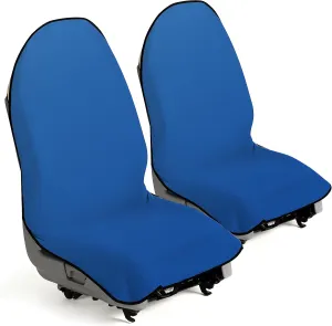 lebogner Car Seat Towel Cover for Post Gym Workout, Running, Swimming, and Hiking, 2 Pack Universal Fit Anti-Slip Waterproof Sweating Bucket Seat Protector for Cars, SUVs and Trucks, Blue