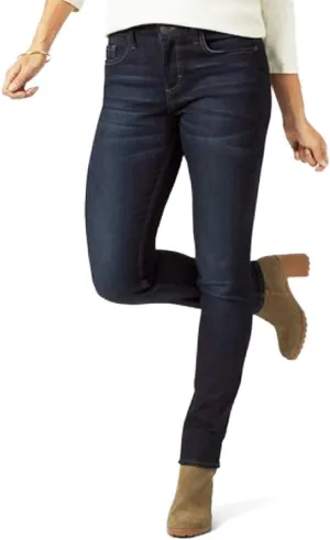 Lee Riders Women's Midrise Skinny Jeans with Premium Stretch Fabric (Blackened Denim Wash)