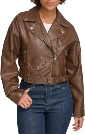 Levi's Women's Faux Leather Cropped Moto Jacket