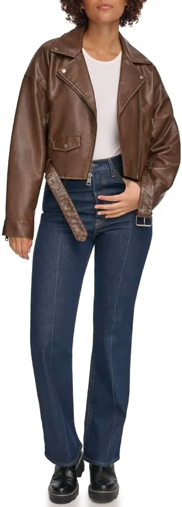 Levi's Women's Faux Leather Cropped Moto Jacket