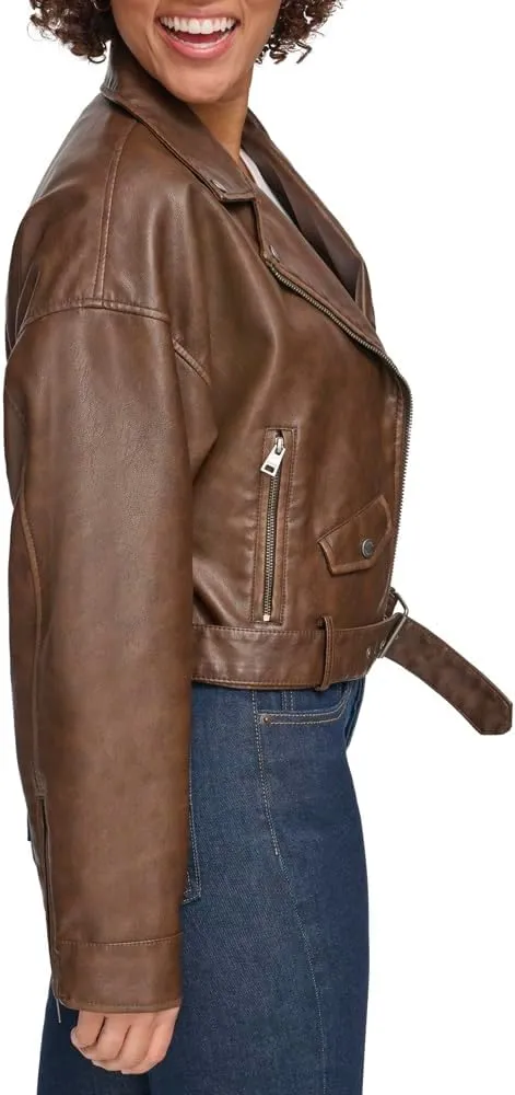 Levi's Women's Faux Leather Cropped Moto Jacket