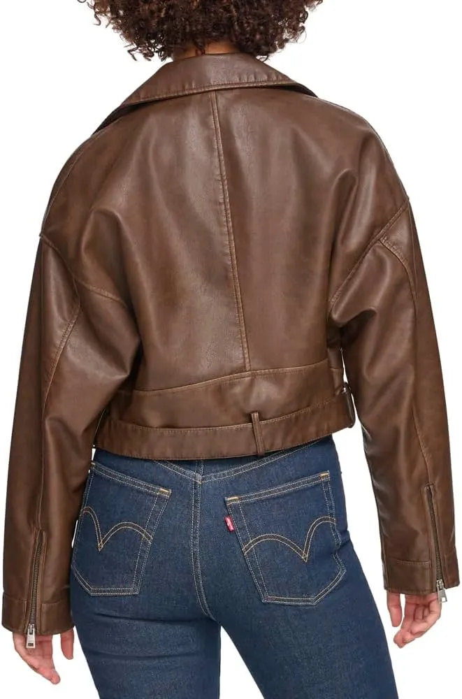Levi's Women's Faux Leather Cropped Moto Jacket