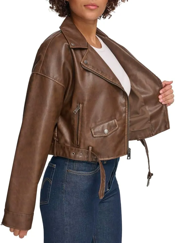 Levi's Women's Faux Leather Cropped Moto Jacket