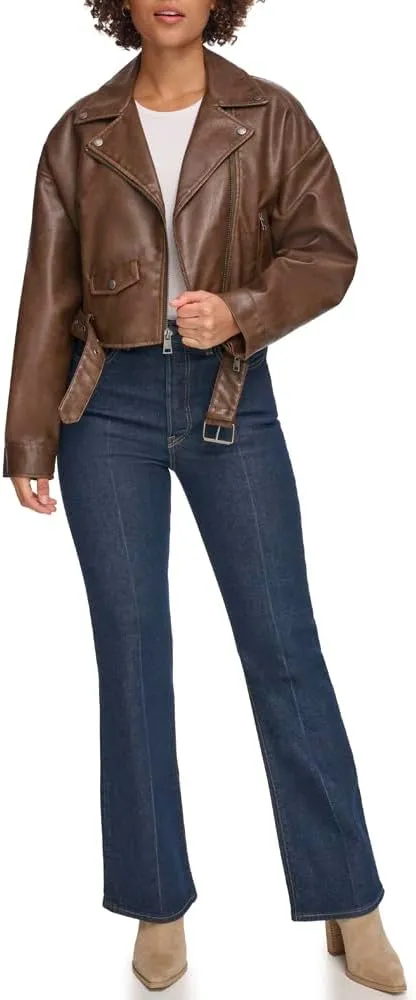 Levi's Women's Faux Leather Cropped Moto Jacket