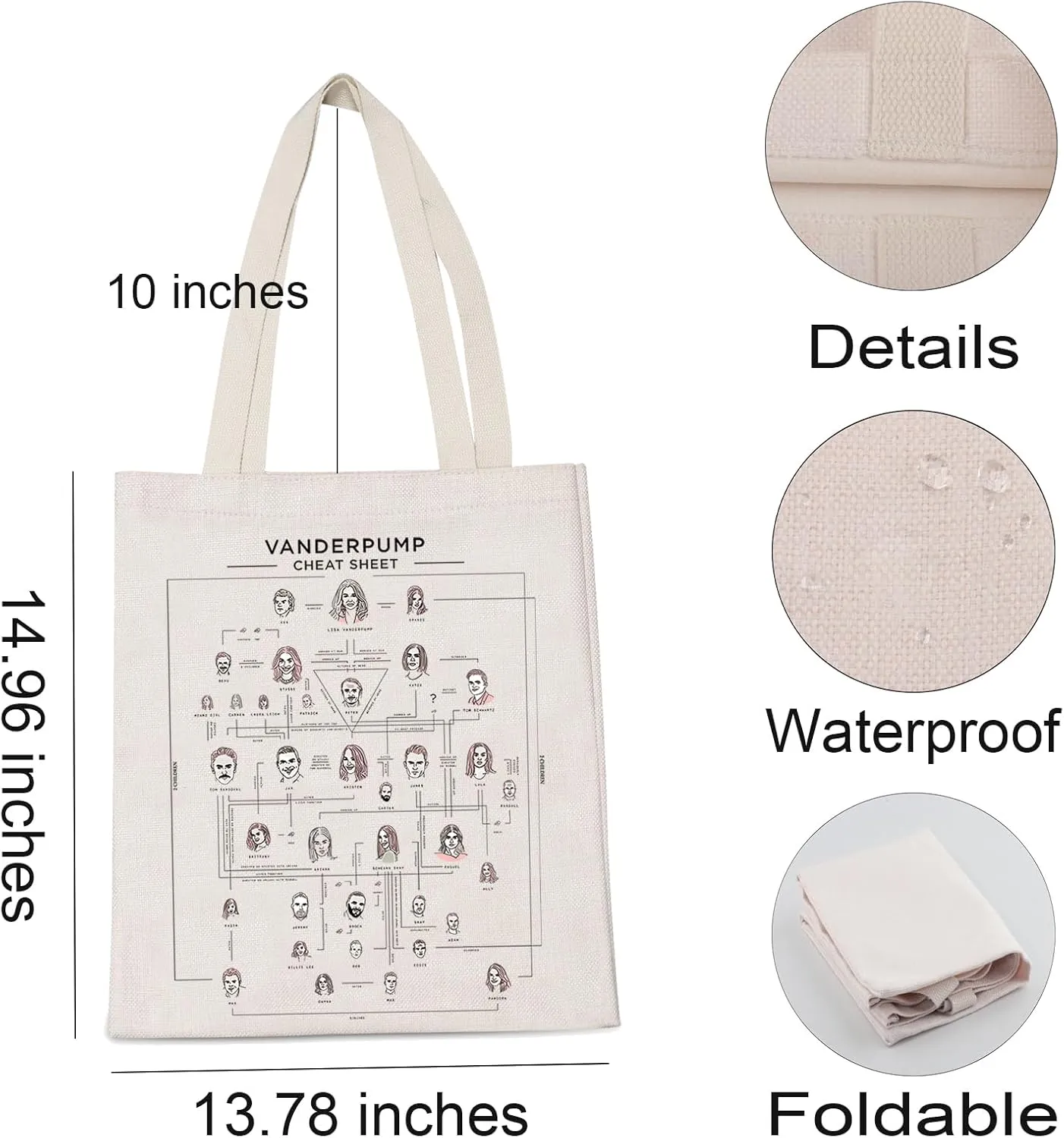 LEVLO Funny Vanderpump Fans Gift Vanderpump Chat Sheet Shopping Bag TV Lover Waterproof Travel Bag