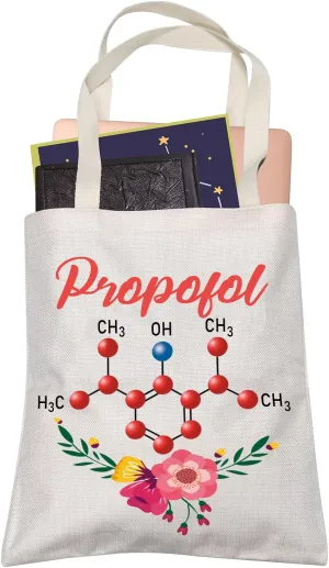 LEVLO PACU Nursing Gift L&D Nurse Pr*pofol Shopping Bag Nurse Christmas Shoulder Bag for Anesthesiologist