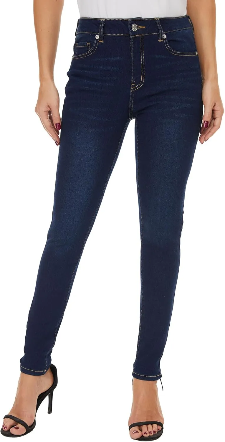 LICTZNEE Womens Skinny Jeans Mid Rise, Stretch Denim Jean Slim Fit Leg Elastic Waist Pants with Pockets