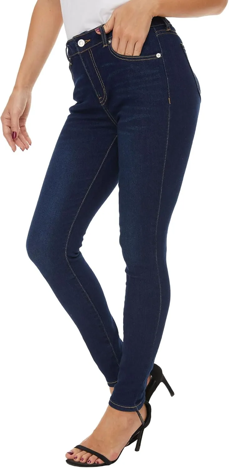LICTZNEE Womens Skinny Jeans Mid Rise, Stretch Denim Jean Slim Fit Leg Elastic Waist Pants with Pockets