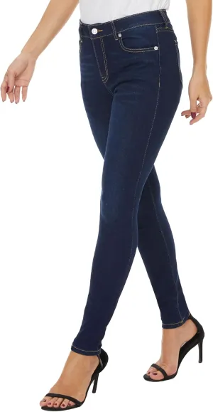LICTZNEE Womens Skinny Jeans Mid Rise, Stretch Denim Jean Slim Fit Leg Elastic Waist Pants with Pockets