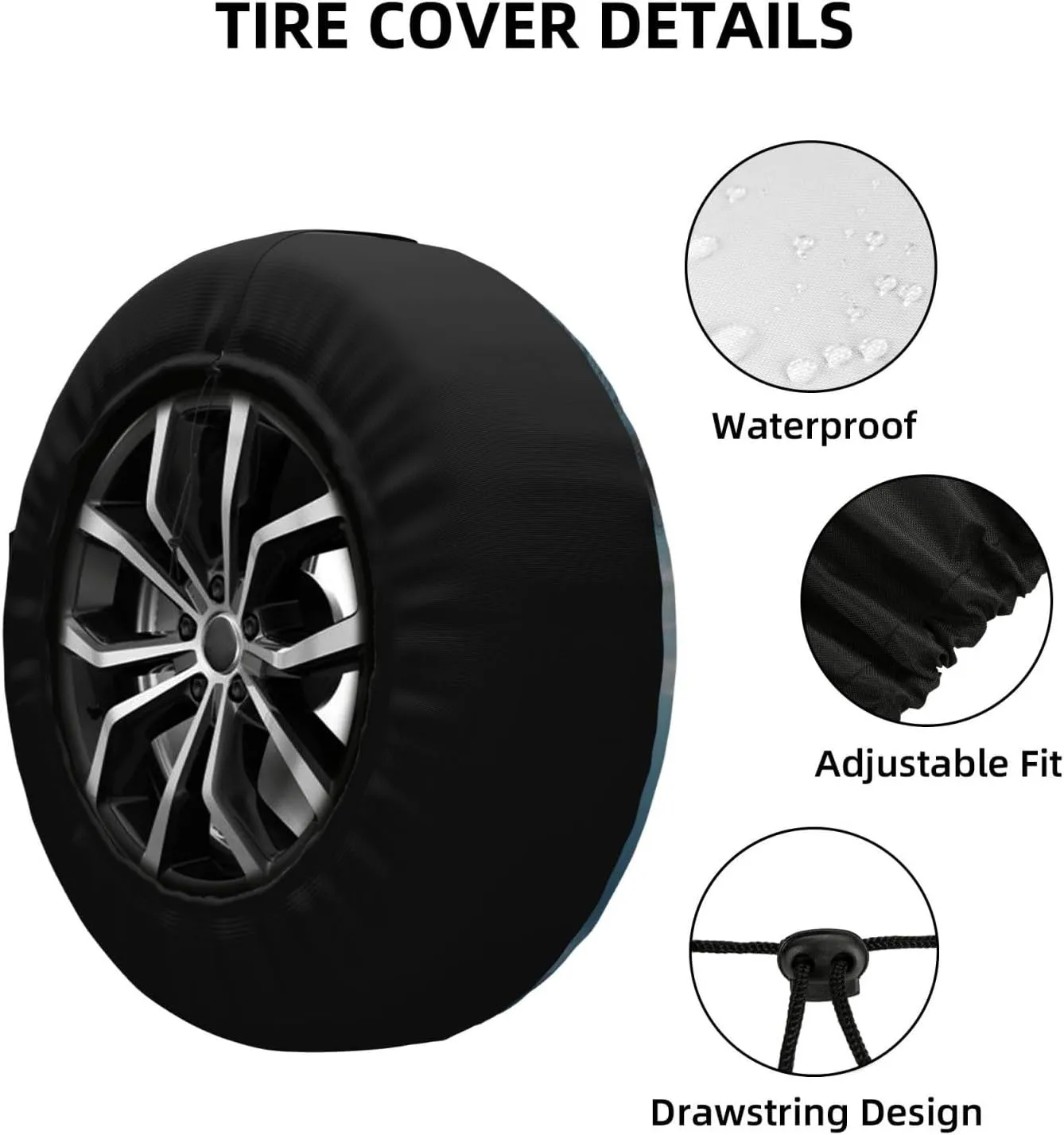 Light House Tire Cover Outdoor Waterproof Snow Sun Rain Wheel Cover Portable Wheel Bags Camper Spare Tire Cover Universal Car Tire Protectors for Trailer RV SUV