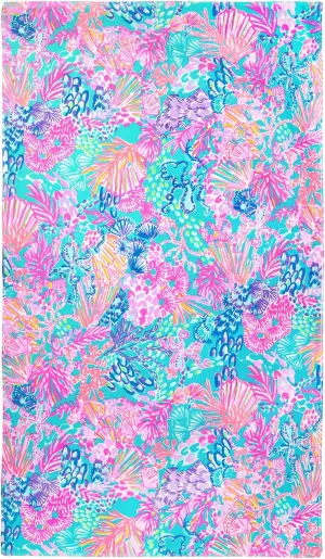 Lilly Pulitzer Oversized Pool/Beach Towel, 40 x 70, Large Terry Cloth Towel for Adults, Splendor in The Sand
