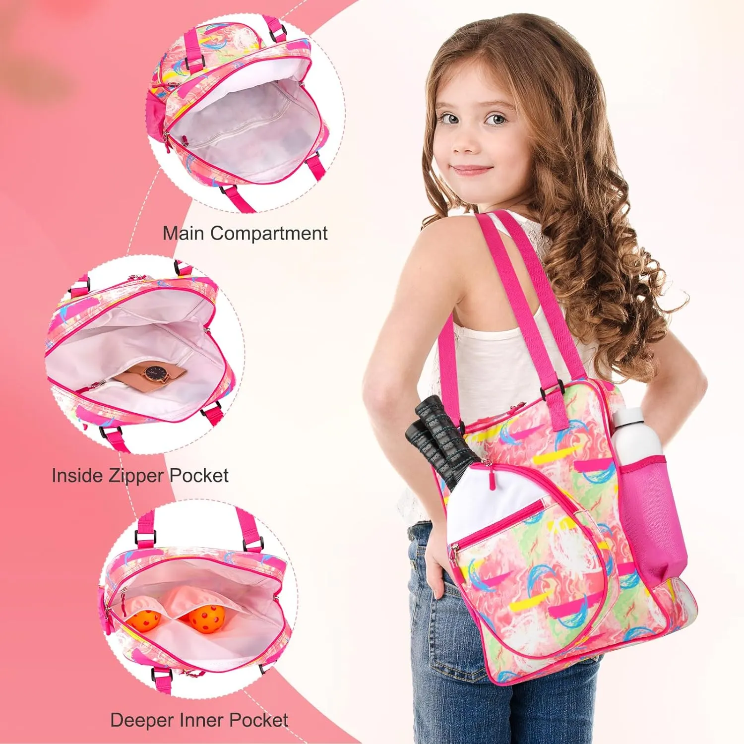 Lily queen Pickleball Bag Sport Pickleball Shoulder Bag for Women Men - Casual Rackets Bags