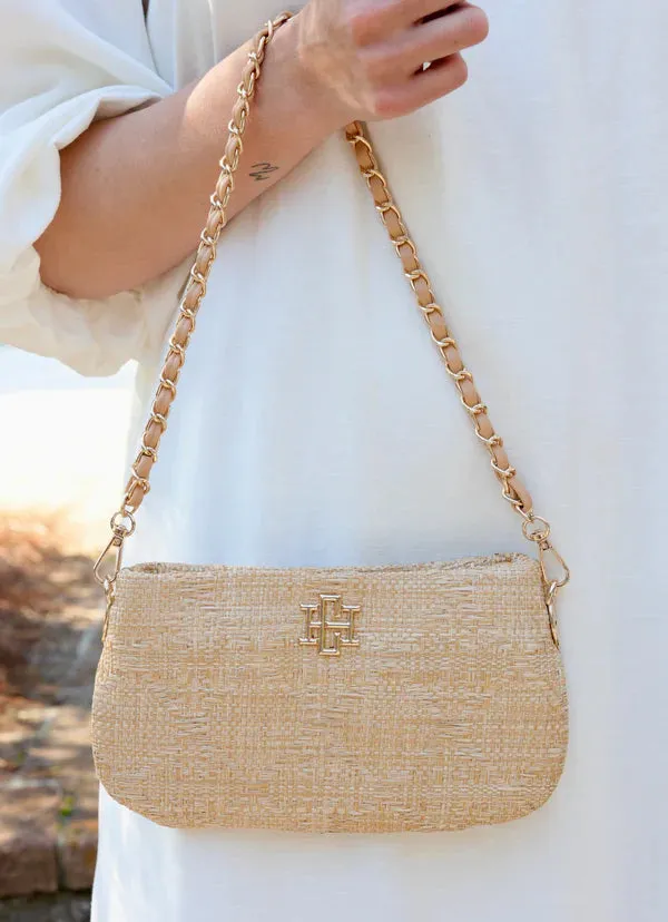 Livi Luxe – Natural Lattice Tan Crossbody