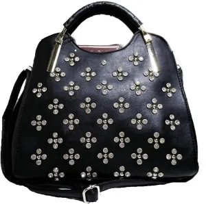 LOEM Designer Blink Burgundy Red Lock Rhonestone OFF White Shoulder Bag F17e48 (black)