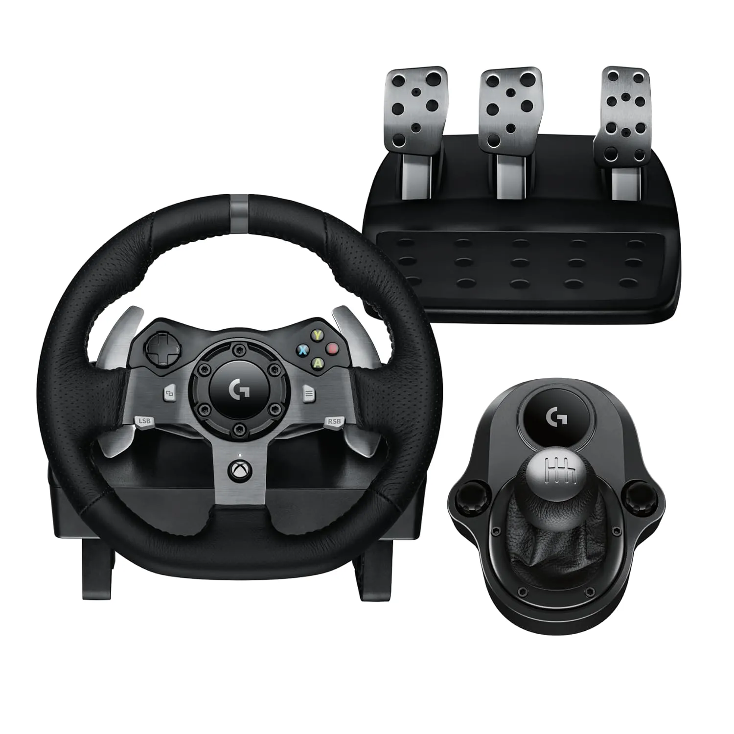 Logitech G920 Driving Force Racing Wheel and Pedals, Force Feedback   Logitech G Driving Force Shifter - Xbox Series X|S, Xbox One and PC, Mac - Black